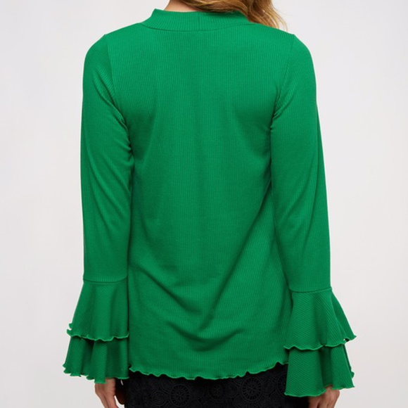 RIBBED GREEN TOP - Picture 2 of 3